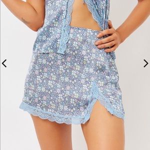 Frankies bikini silk mini skirt.